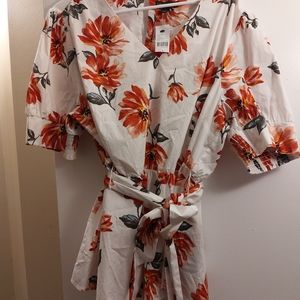 Floral cotton top with V neck